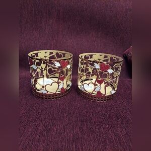 Heart candle holders by bath and body works.